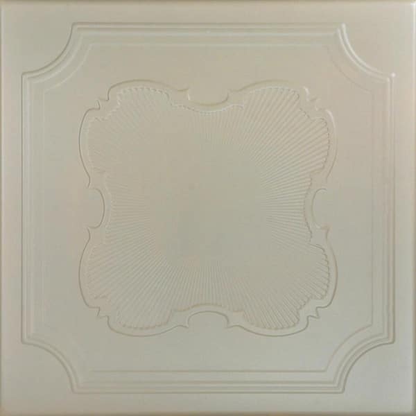 A La Maison Ceilings Coronado Lenox Tan 1.6 ft. x 1.6 ft. Decorative Foam Glue Up Ceiling Tile (21.6 sq. ft./case)