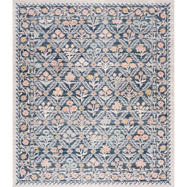 Crestwood Navy 8 ft. x 10 ft. Oriental Indoor Area Rug