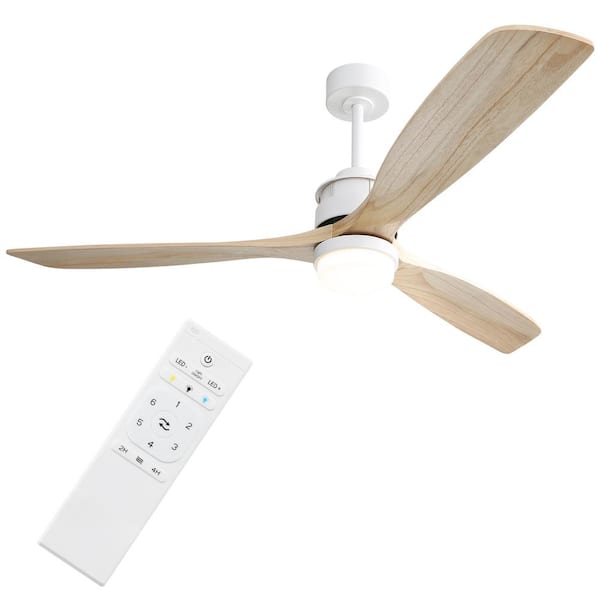 Sofucor 60 in. Integrated LED Indoor/Outdoor White Ceiling Fan with Light Kit and Remote Control