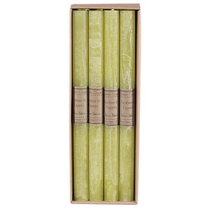 12" Green Grape Timber Tapers (Set of 12)