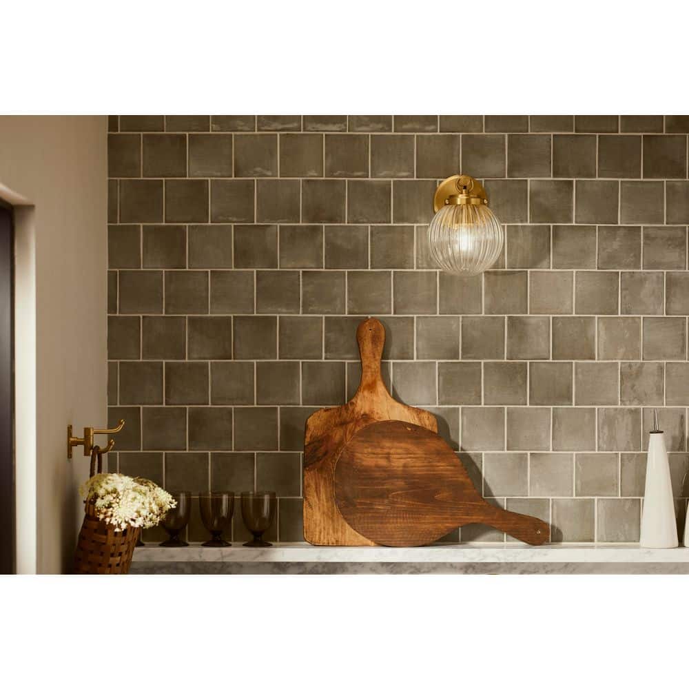 Matte Black Glass Globe Wall Sconce
