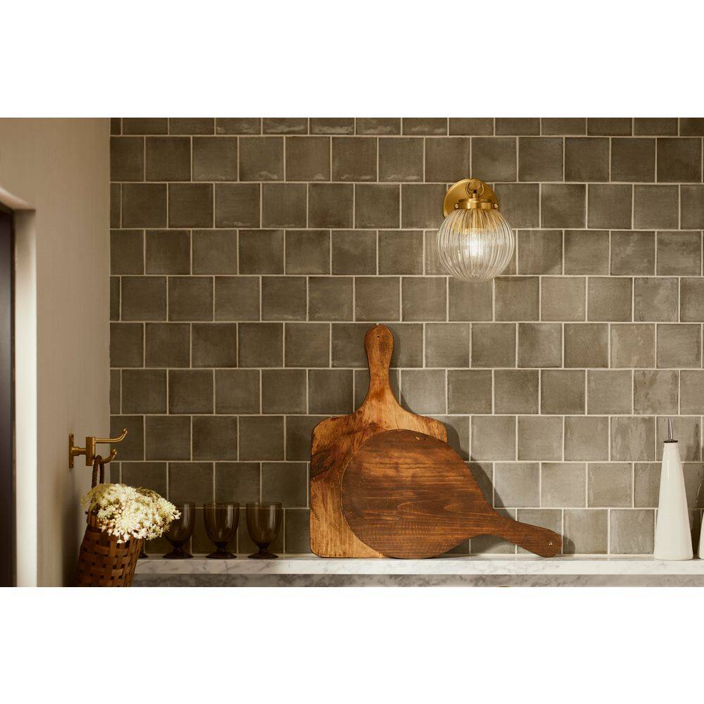 Polished Nickel Glass Globe Wall Sconce
