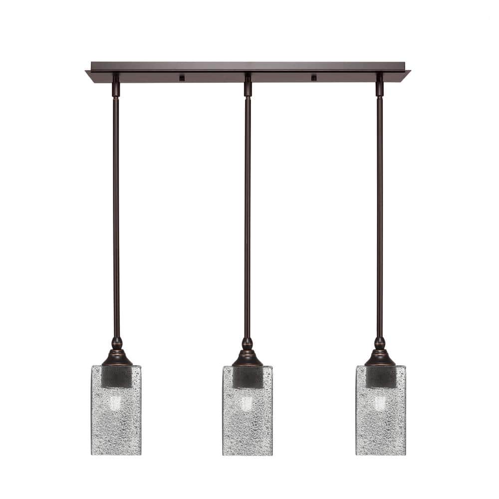 Livingston 100-Watt 3-Light Brown Shaded Pendant Light with 3.5 in. Smoke B