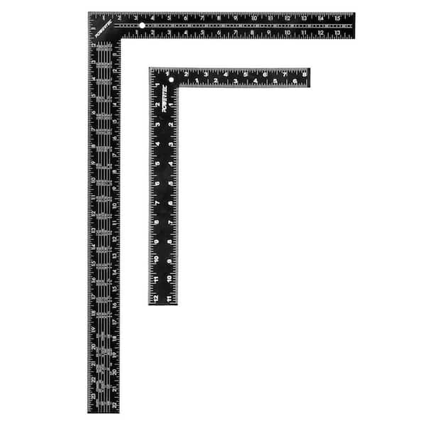 Carpenter Square Set, 16 x 24 in. Framing Square w/Rafter Tables-1Pk and 8 x 12 in. Square Ruler (Metric/Imperial)-1PK