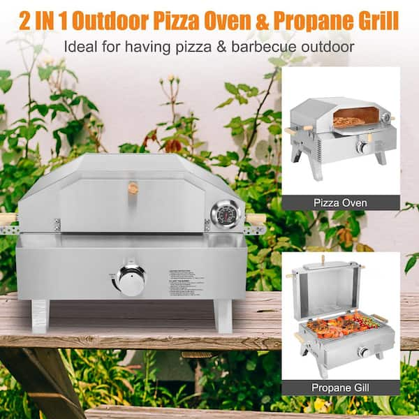 Steel Built-in Propane Pizza Oven in Gray INFOOD