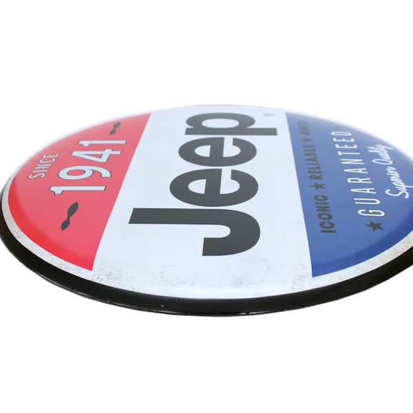 24 in. x 24 in. Hollow Curved Tin Button Sign Wall Art