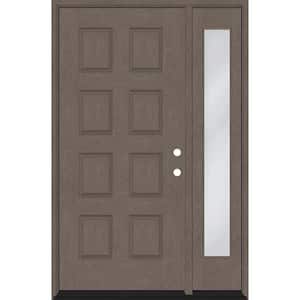 Regency 59 in. x 96 in. 8-Panel LHIS Ashwood Stain Mahogany Fiberglass Prehung Front Door with 14 in. Sidelite
