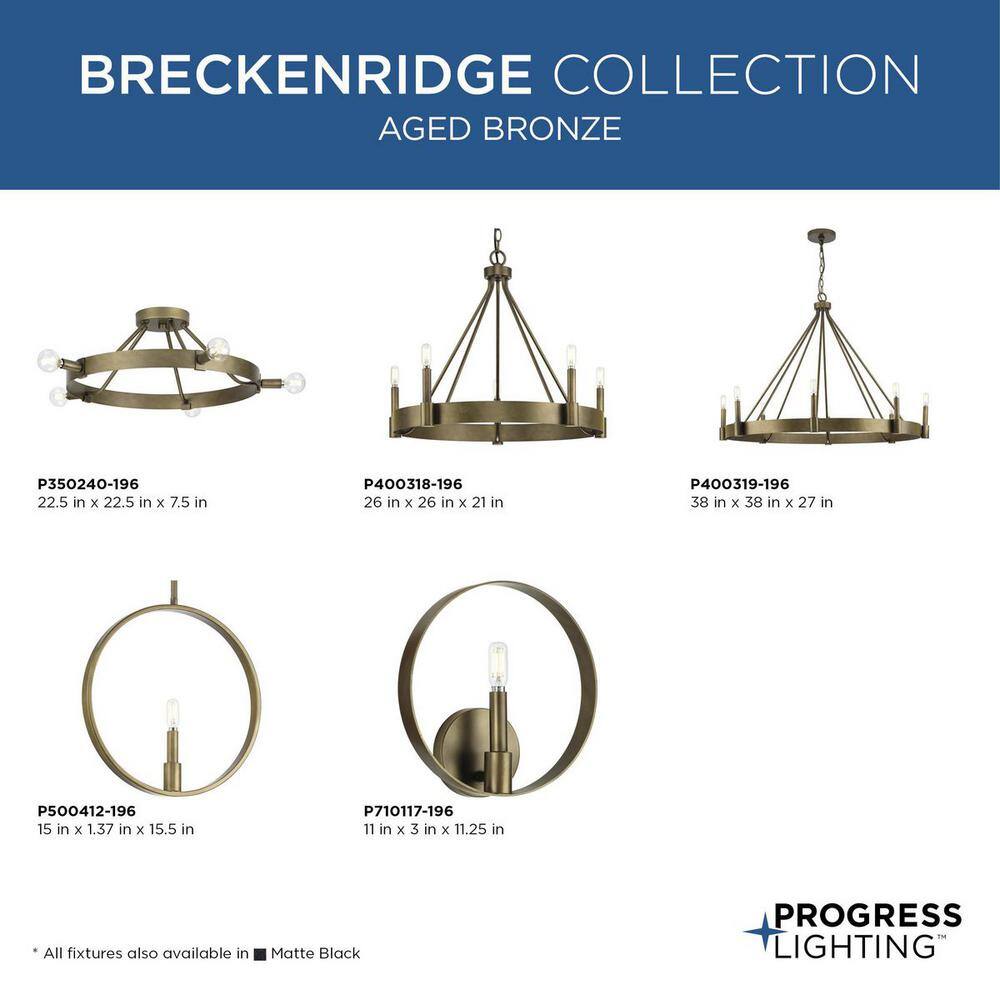 Breckenridge Aged Bronze 22.5" Semi Flush Mount Light