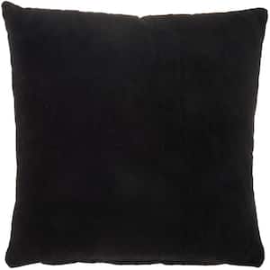 Lifestyles Black Velvet 16 in. x 16 in. Throw Pillow