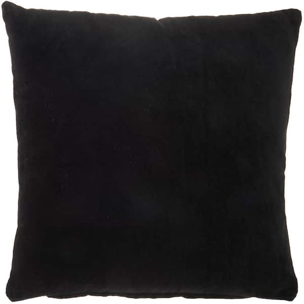 Mina Victory Lifestyles Black Velvet 16 in. x 16 in. Throw Pillow