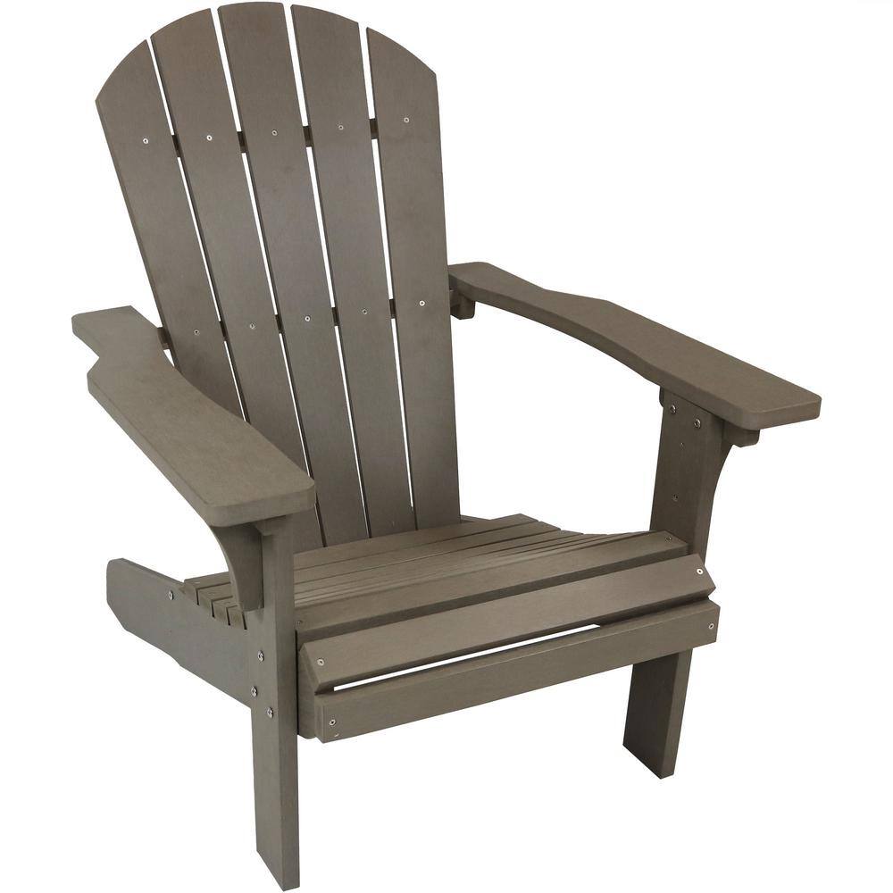 Sunnydaze Decor All Weather Gray Patio Plastic Adirondack Chair BF 904   Sunnydaze Decor Plastic Adirondack Chairs Bf 904 64 1000 