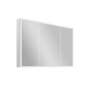 48 in. W x 30 in. H Rectangular Aluminum LED Lighted Medicine Cabinet with Mirror