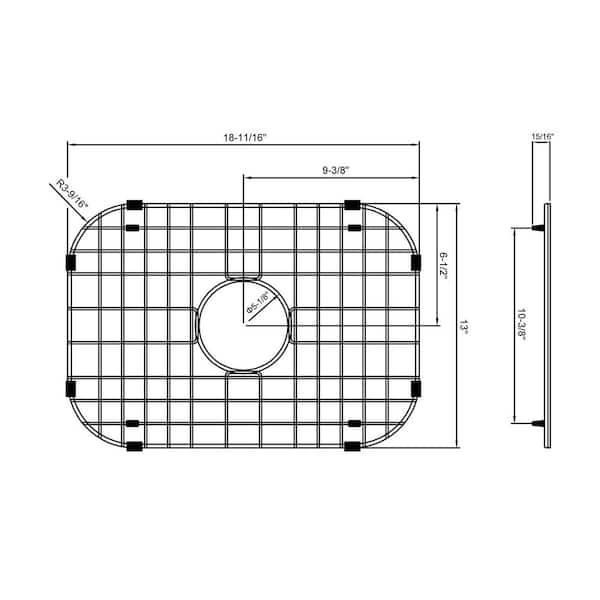 CHESHIRE 18.7 in. L x 13 in. W Stainless Steel Sink Bottom Grid