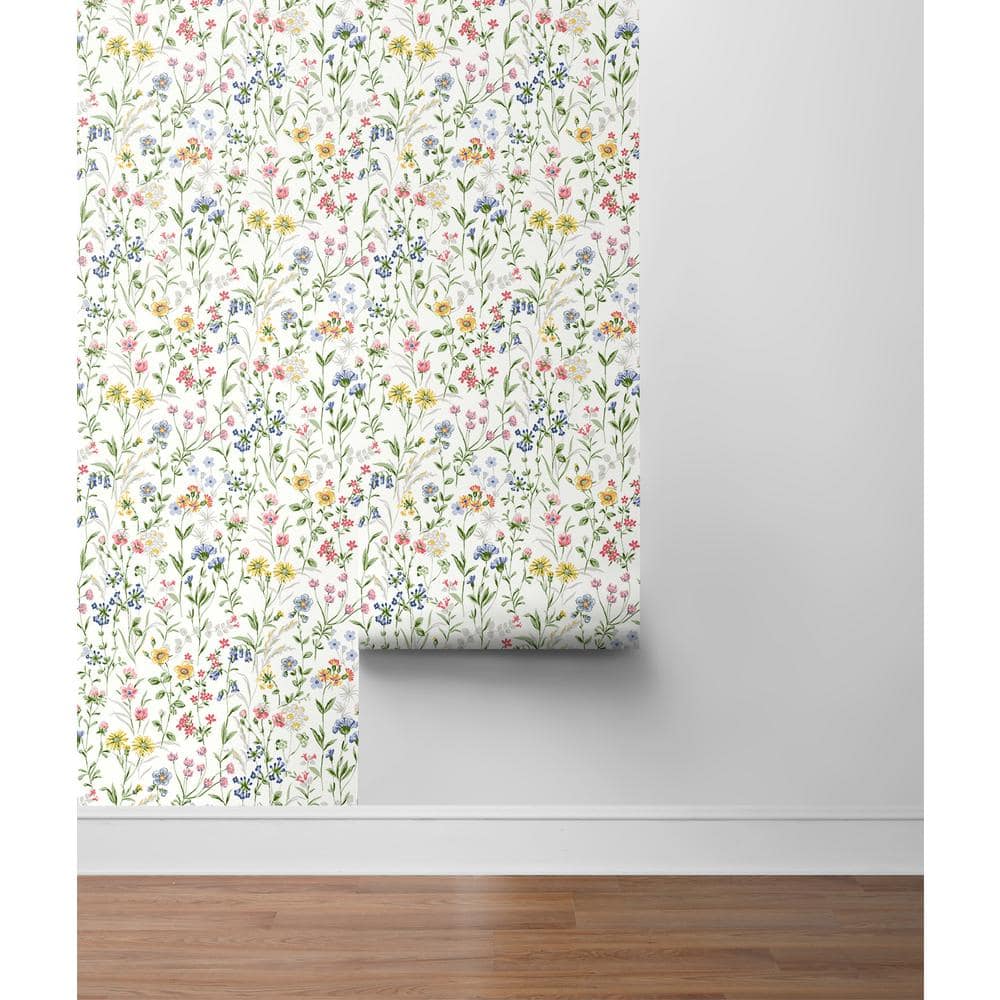 Multicolor Floral Peel and Stick Vinyl Wallpaper Roll