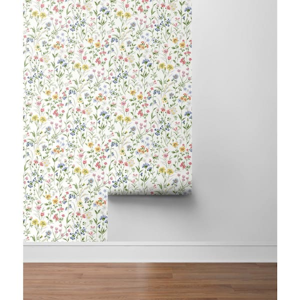 NextWall 30.75 sq. ft. Multicolored Wildflowers Vinyl Peel and Stick Wallpaper  Roll NW41901 - The Home Depot