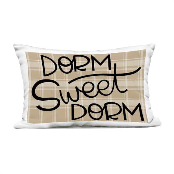 Stupell Industries Sweet Dorm on Plaid Beige Rectangular Outdoor