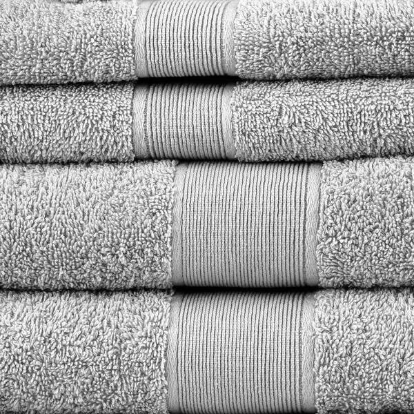 SPITIKO HOMES 6-Piece Silver Carded 100% Cotton Towel Set : 2 bath