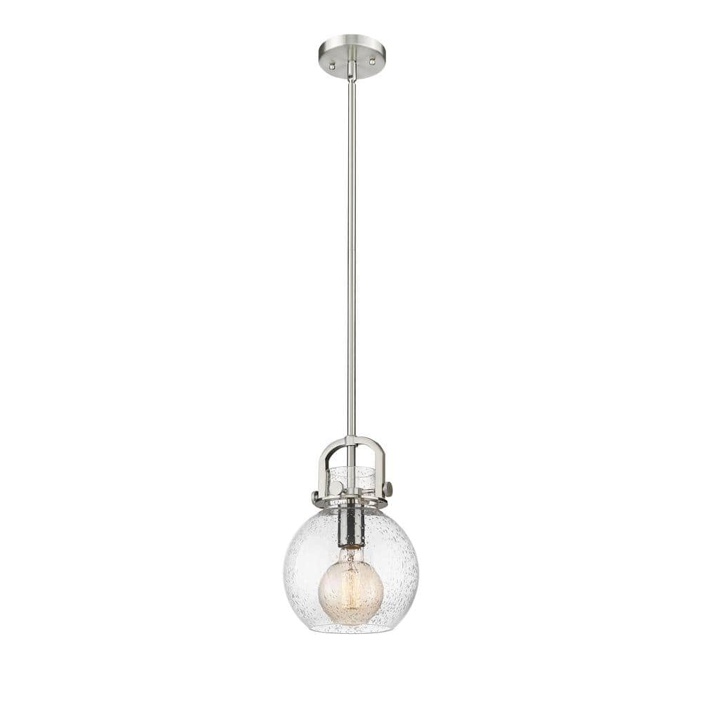 Innovations Newton Sphere 100-Watt 1 Light Satin Nickel Shaded Pendant ...