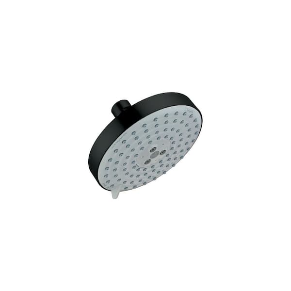 Raindance S 3-Spray Patterns with 2.5 GPM 5 in. Wall Mount Fixed Shower Head in Matte Black