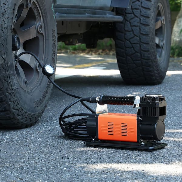 12V Portable Tire Inflator, 150 PSI Electric Air Compressor, Offroad Air Pump for Car SUV Truck, 6.5 ft Cord, 26 ft Hose