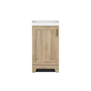 Brindle 18.5 in. W x 16.25 in. D x 33.8 in. H Single Sink Bath Vanity in Sandstone with White Cultured Marble Top