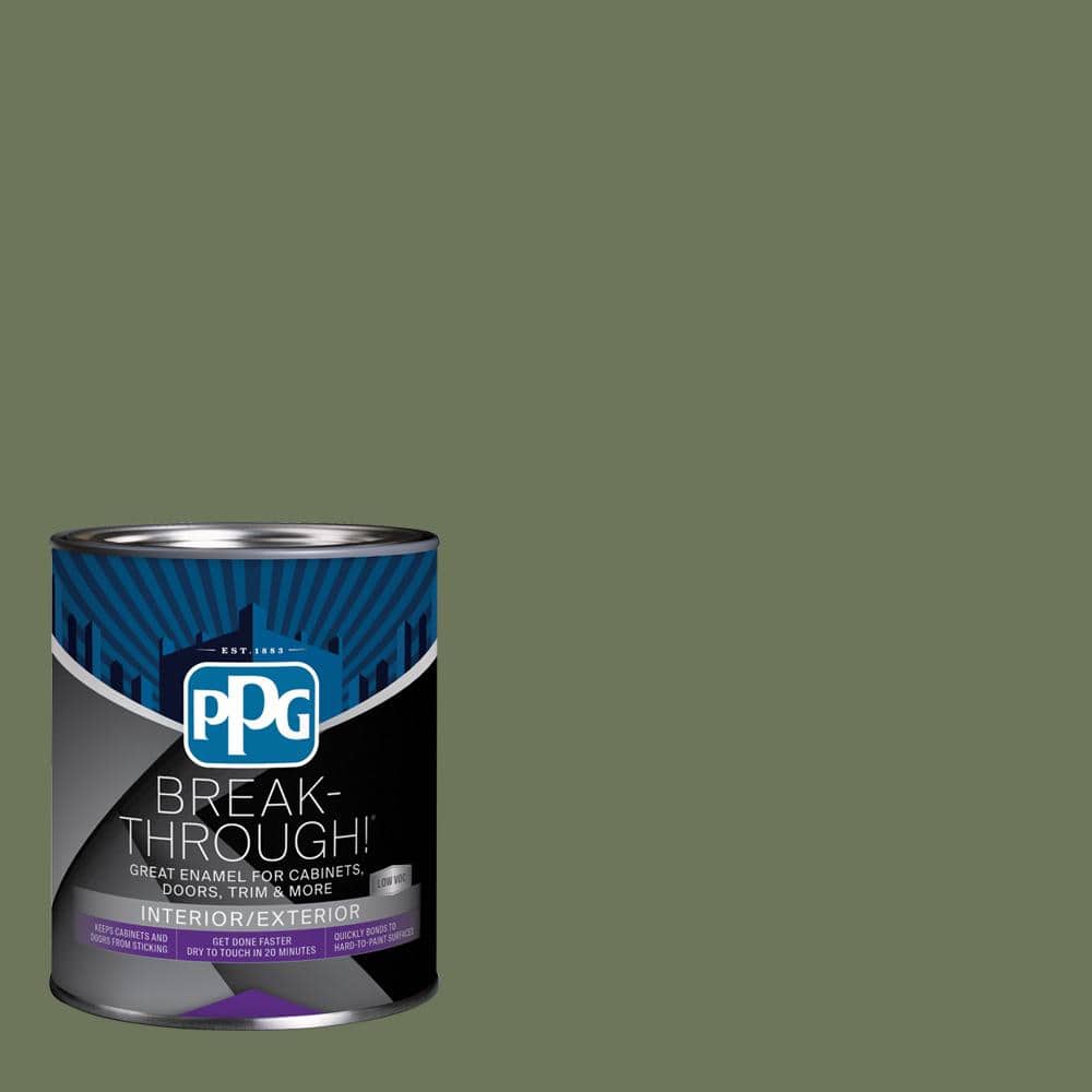 Break-Through! 1 qt. PPG1124-6 Dark Sage Satin Door, Trim & Cabinet ...