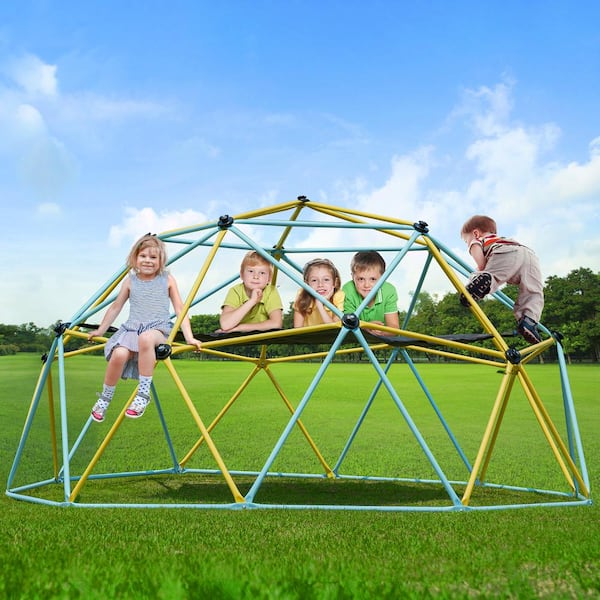 Climbing Dome, for Kids 3 to 10 Years Old, 10 ft. Geometric Dome Climber , Jungle Gym Supports 750 lbs., Multi-Colored