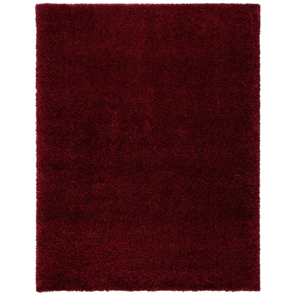 Linear Ribbed Maroon Rug SAFAVIEH Shag 10 ft. x 13 ft. Maroon Solid Color Area Rug SG151-4242-10 ...