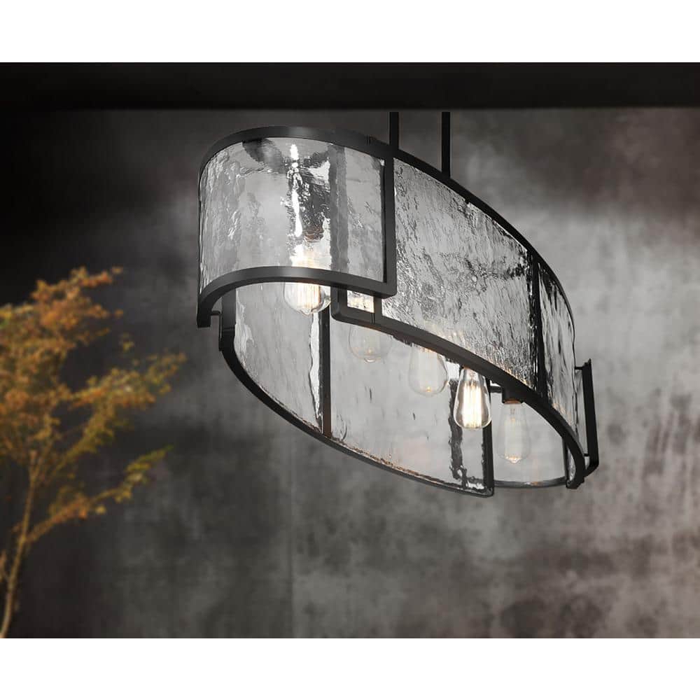 Bella Collina 5-Light Coal and Clear Glass Linear Chandelier