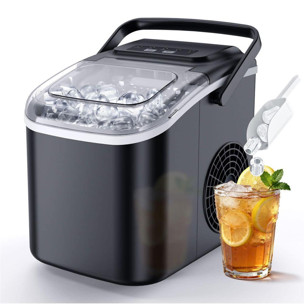 8.5 in. 26 lb. Bullet Ice Portable Countertop Ice Maker in Black with Auto-Cleaning, 6 Mins/8-Pcs, with Basket and Scoop price history on PriceWatchPro