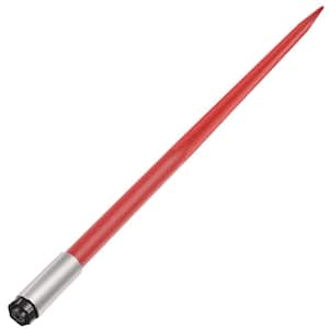 49 in. 1-3/4 in. W Square HD Hay Bale Spear Garden Forks 4500 lbs. Capacity with Nut C3 Sleeve, Red Coated