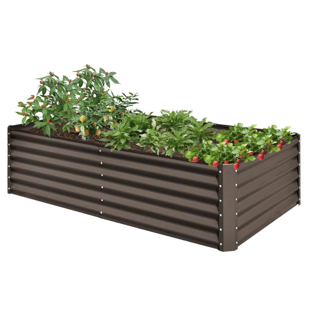 6x3x1.5ft Galvanized Raised Garden Bed, Outdoor Planter Garden Boxes Large Metal Planter Box, Brown price history on PriceWatchPro