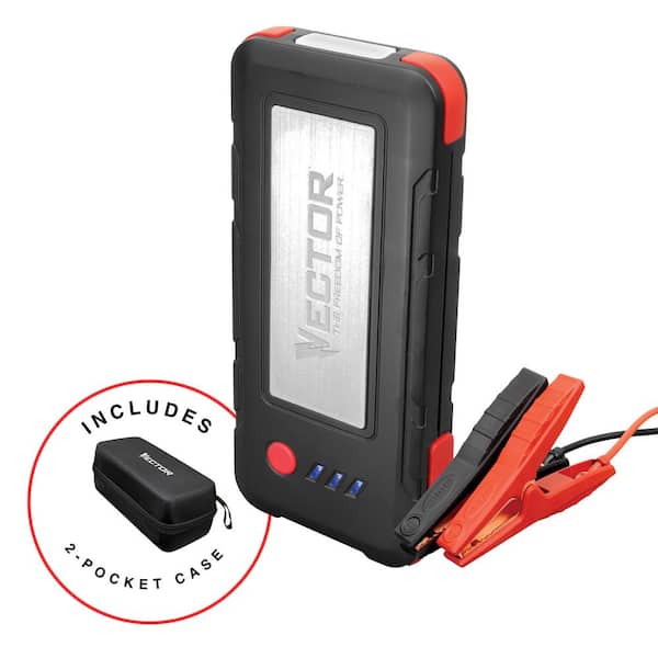 1600 Peak Amp Automotive Lithium Jump Starter, Portable Power-USB-A(15W), USB-C(30W), Power In & Out with Carrying Case