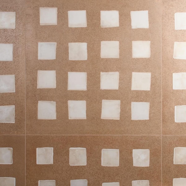 Vessira Deco Terracotta 35 in. x 35 in. Concrete Look Semi-Polished Porcelain Floor and Wall Tile (17.64 sq. ft. / Case)