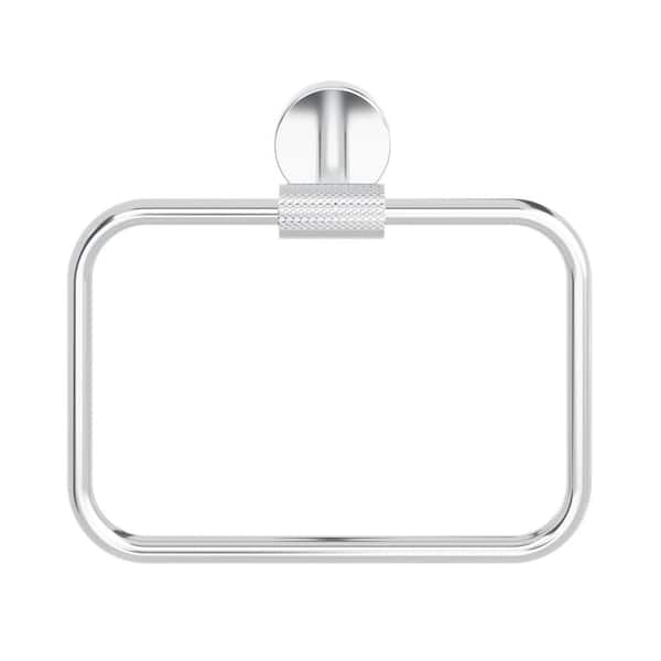 Avallon 3.5 in. L x 7 in. W x 8 in. H Towel Ring in Chrome