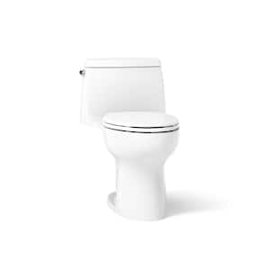 Santa Rosa 12 in. Rough In 1-Piece 1.28 GFP Single Flush Elongated Chair Height Toilet in White with Soft Close Seat