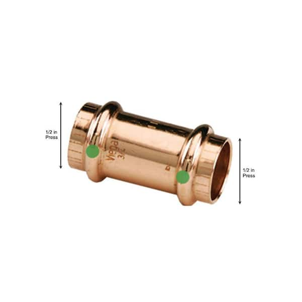 ProPress 1/2 in. Press Copper Coupling with Stop (10-Pack)