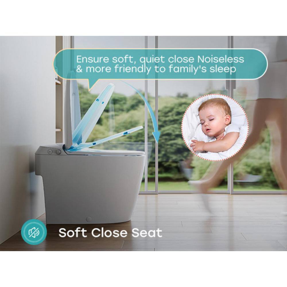 White Elongated Free Standing Non-Electric Smart Bidet Toilet