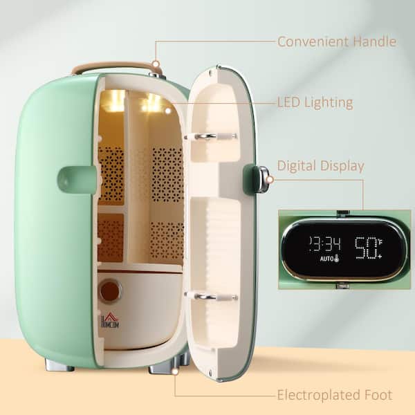Chefman Mirrored Beauty Fridge With LED Lighting, Portable 6 Liter White  Mini Refrigerator Skin Care, Makeup Storage RJ48-6-ML-WHITE-DS - The Home  Depot
