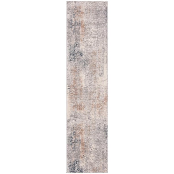 SAFAVIEH Invista Cream/Gray 2 ft. x 8 ft. Abstract Runner Rug
