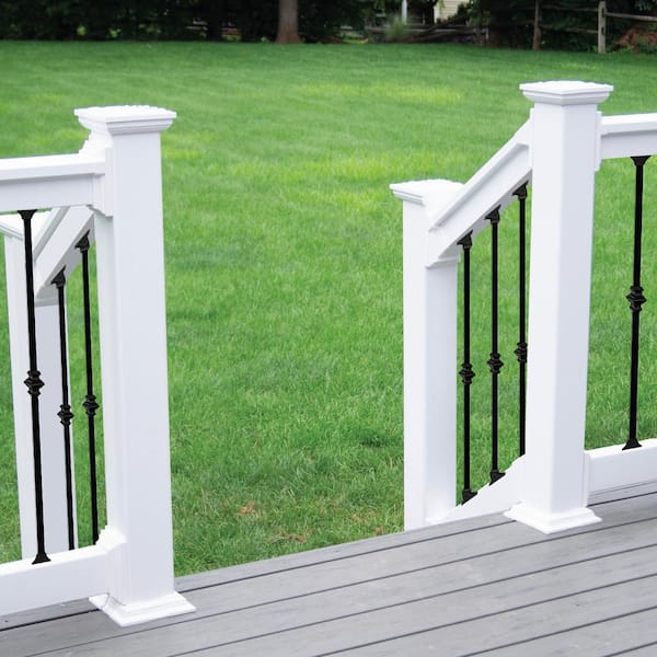 Royal Railing Series Buckingham 25 in. H x 1/2 in. W Black Galvinized Steel Stair Balusters Hardware Included (12-Pack)