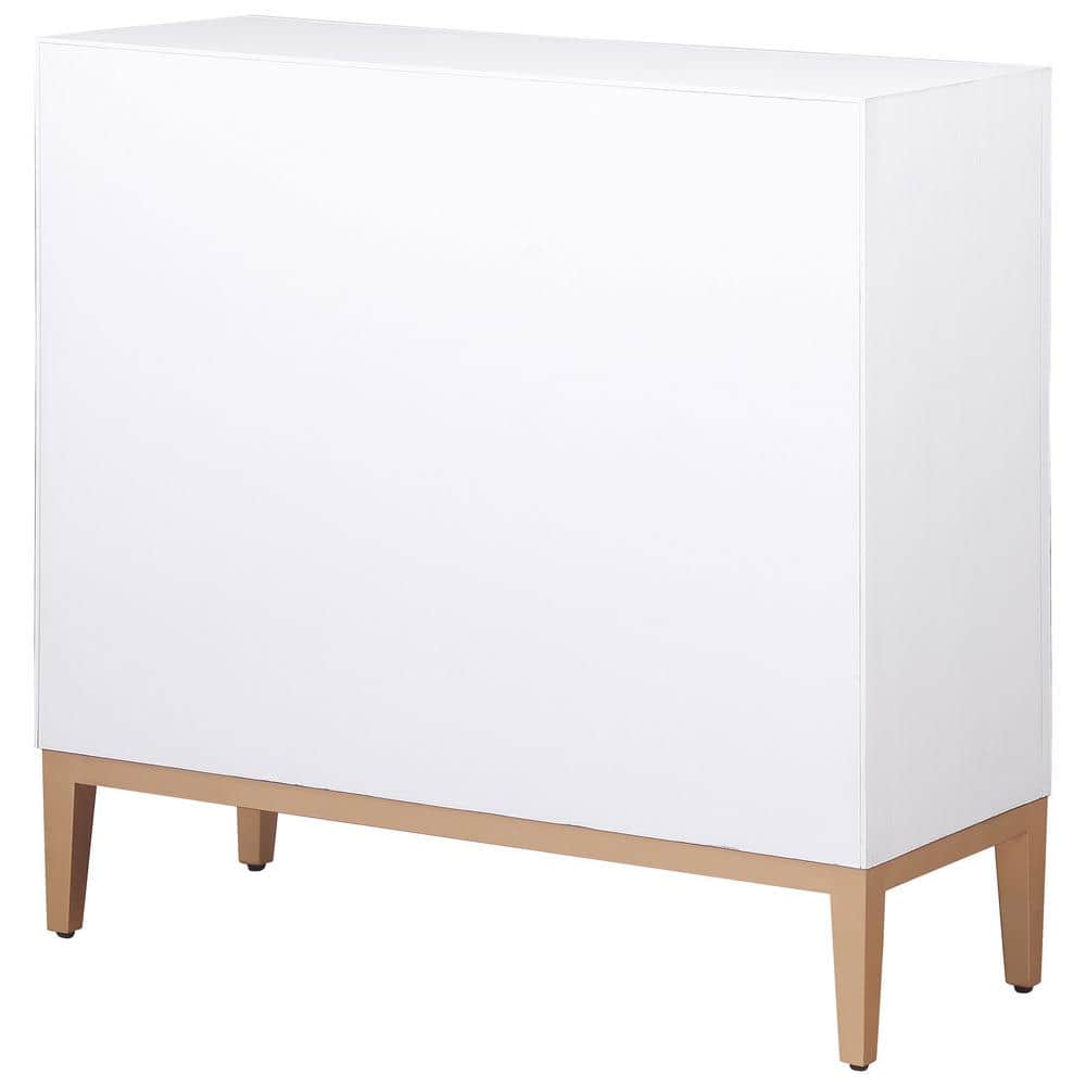 Gretchen 36" White and Brown MDF Coastal Accent Cabinet