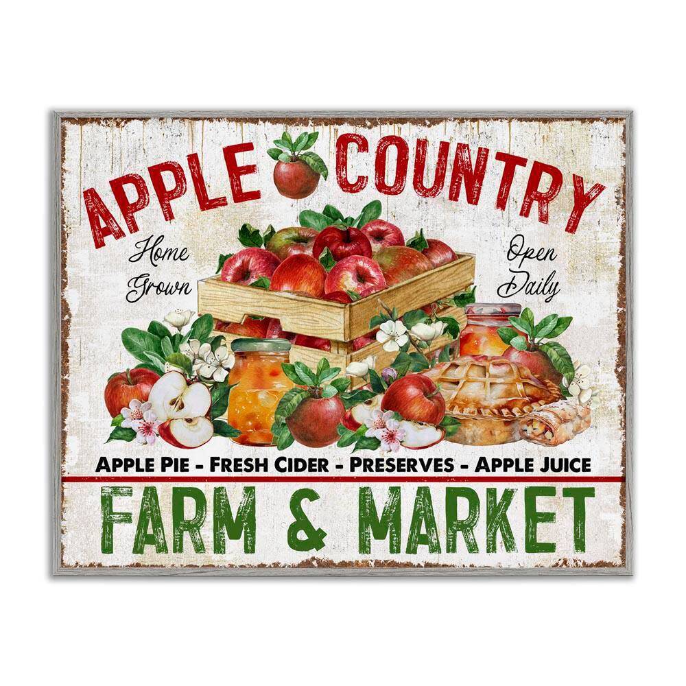Apple Country Market by Creatif Belle Gray Framed Graphic Typography Art Print 16 in. x 20 in. price history on PriceWatchPro