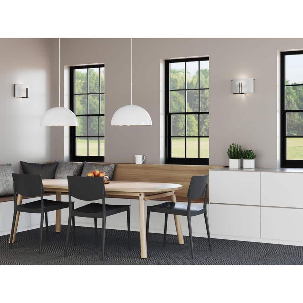 Elegant Brushed Nickel Bowl Pendant with White Dome Shade