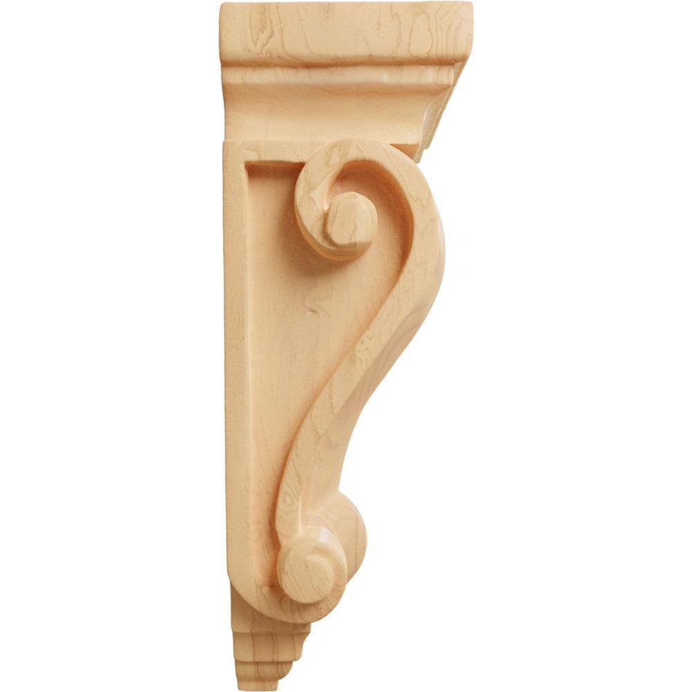 Cole Red Oak Hand-Carved Wood Corbel 7.5"