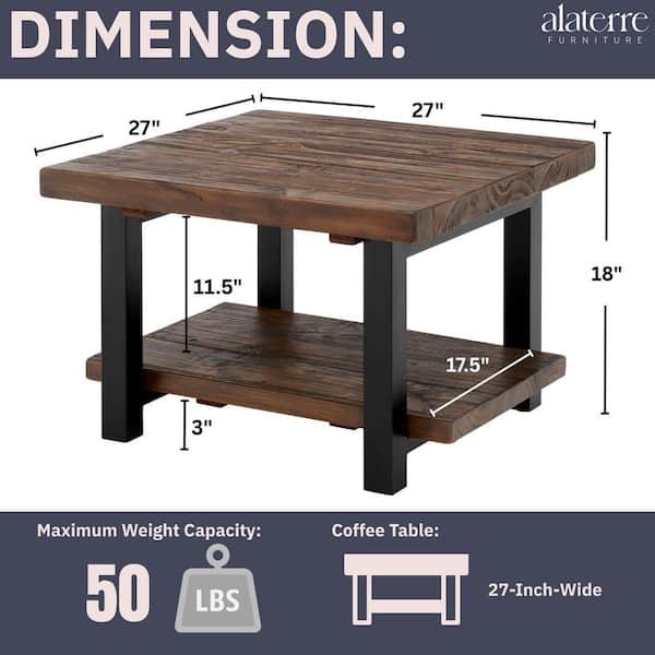 Alaterre Furniture Alaterre Pomona Rustic Natural Media, Wood, Slate