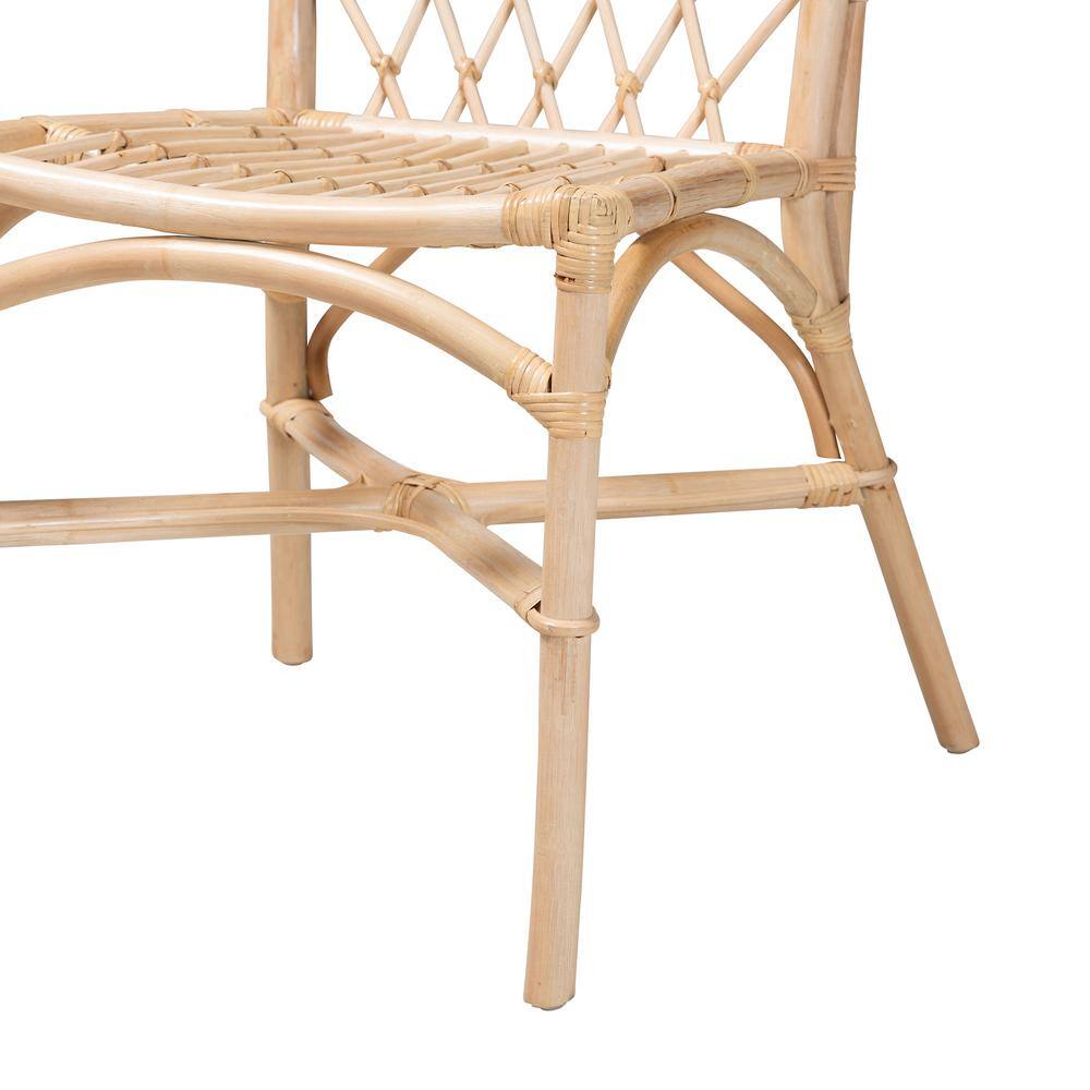 Tropical Serenity Rattan and Cane Bohemian Dining Chair Set