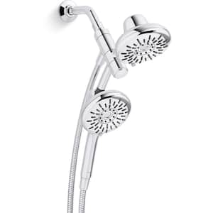 Freespin Bellerose 3-Spray 5.25 in. Dual Wall Mount Fixed and Handheld Shower Head 1.75 GPM in Polished Chrome