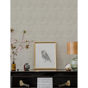 Gallivant Grey Woven Geometric Wallpaper