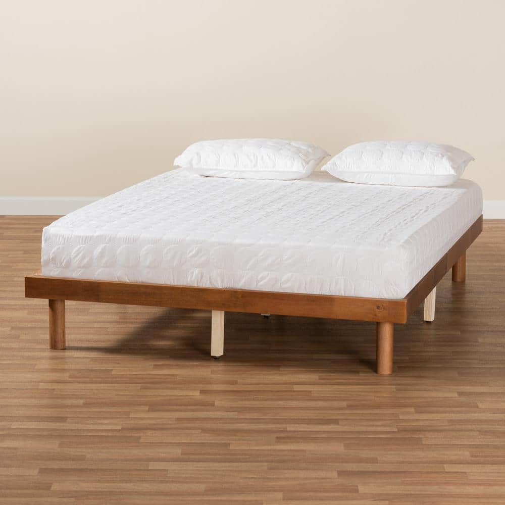 Winston Walnut Brown Wood Queen Platform Bed Frame